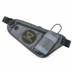 VIPERADE Sports Fanny Pack in Gray with honeycomb fabric and angled bottle holder on a white background