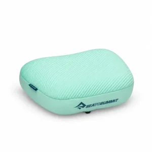 Sea to Summit Aeros Premium Pillow in Cabbage, Regular size, shown inflated on a white background