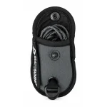 Sea to Summit Lite Line clothesline coiled inside its open black and grey carry pouch on white.