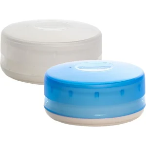 humangear GoTubb Large 170 ml storage containers in clear, blue, two-pack on white