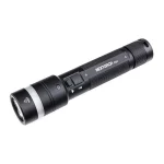 Black NEXTORCH C61 flashlight with a silver bezel and a textured grip on white.