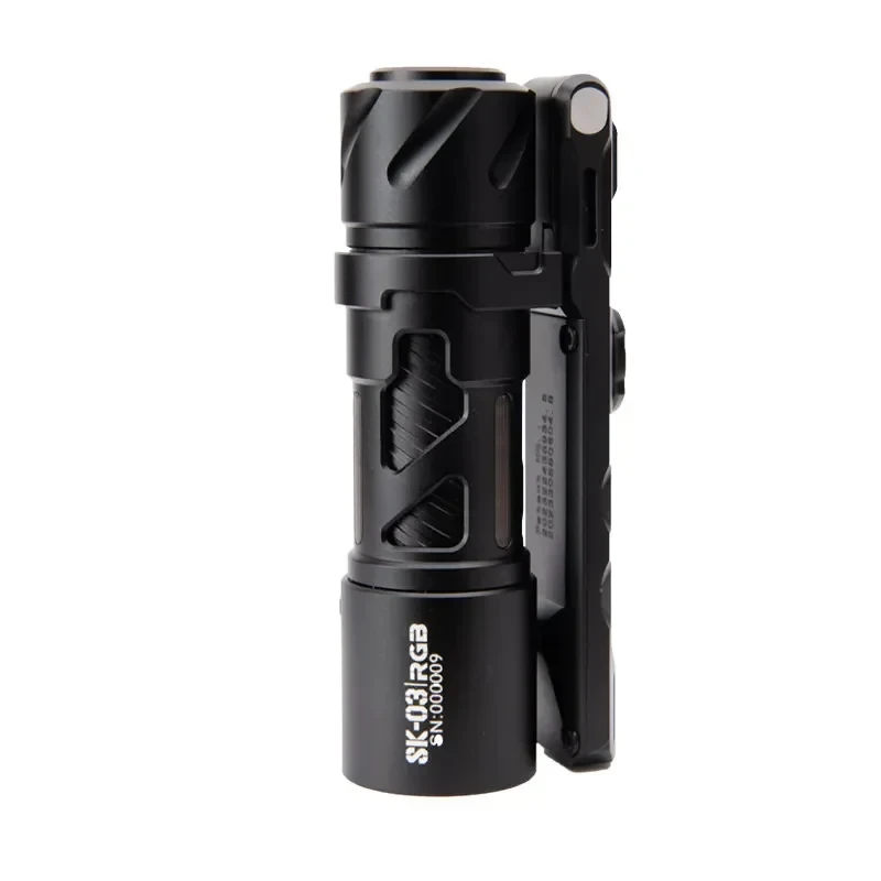 Black LOOP GEAR SK03 RGB flashlight with its side mounting bracket