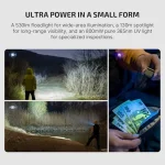 OLIGHT Oclip Ultra 530 Lumens Rechargeable EDC Flashlight, UV Light OAL Body, 530 Lumens, Floodlight, Spotlight, Magnetic Clip, Maintenance, Inspection, Work, Outdoor Use