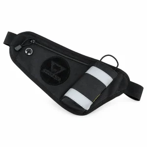 VIPERADE Sports Fanny Pack in Black with angled bottle holder and headphone port on a white background
